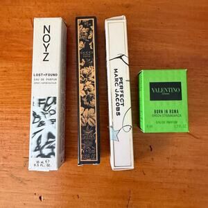 Designer Fragrance Travel Size Bundle Gucci,  Marc Jacobs, Valentino & NOYZ NIB